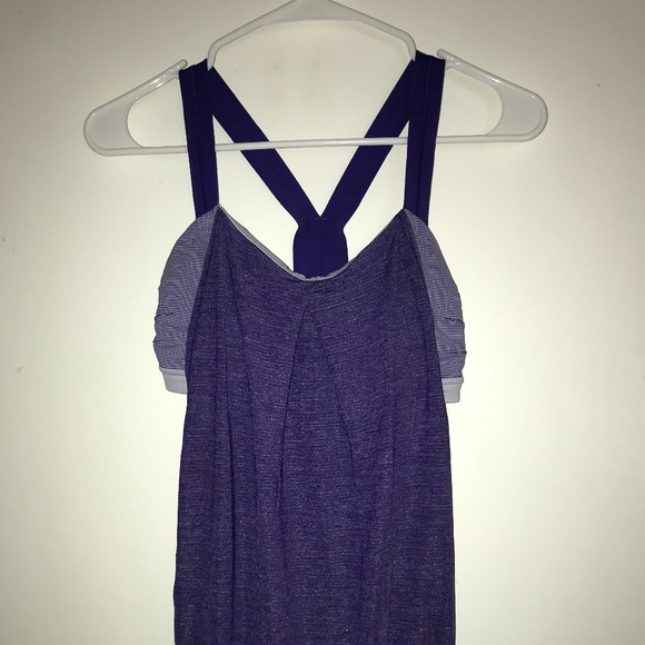 Purple Lululemon Athletic Tank  w/ Sports Bra - Picture 1 of 6